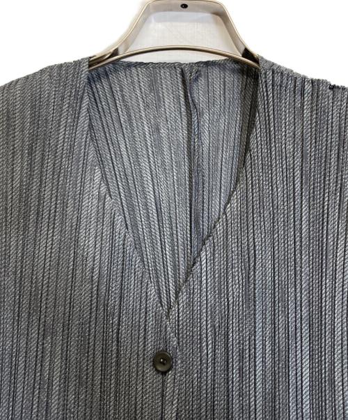 PLEATS PLEASE（プリーツプリーズ）PLEATS PLEASE (プリーツプリーズ) プリーツ総柄カーディガン グレー サイズ:3の古着・服飾アイテム