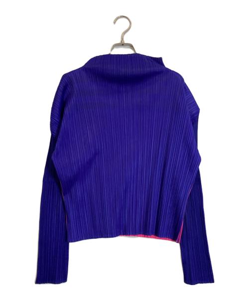 PLEATS PLEASE（プリーツプリーズ）PLEATS PLEASE (プリーツプリーズ) プリーツ総柄カットソー ネイビー サイズ:3の古着・服飾アイテム