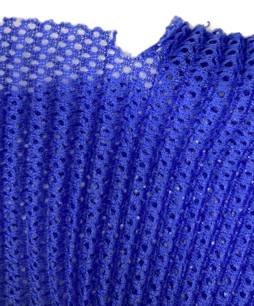 PLEATS PLEASE（プリーツプリーズ）PLEATS PLEASE (プリーツプリーズ) メッシュプリーツカットソー ブルー サイズ:記載なしの古着・服飾アイテム