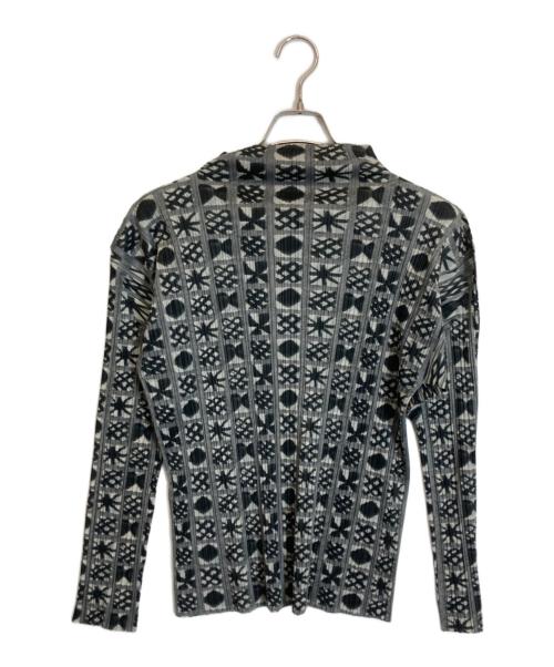 PLEATS PLEASE（プリーツプリーズ）PLEATS PLEASE (プリーツプリーズ) 総柄プリーツカットソー グレー サイズ:4の古着・服飾アイテム