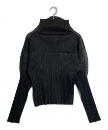 PLEATS PLEASE（プリーツプリーズ）の古着「メッシュ切替プリーツカットソー」｜ブラック