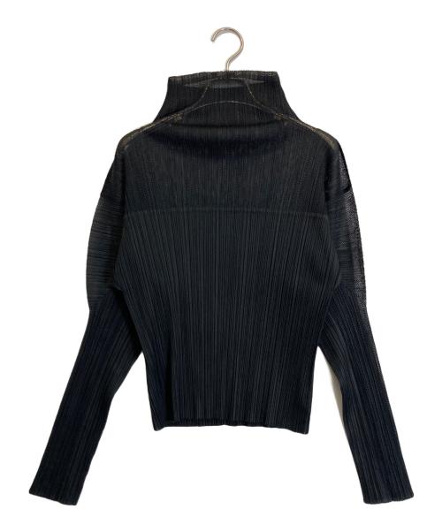 PLEATS PLEASE（プリーツプリーズ）PLEATS PLEASE (プリーツプリーズ) メッシュ切替プリーツカットソー ブラック サイズ:4の古着・服飾アイテム
