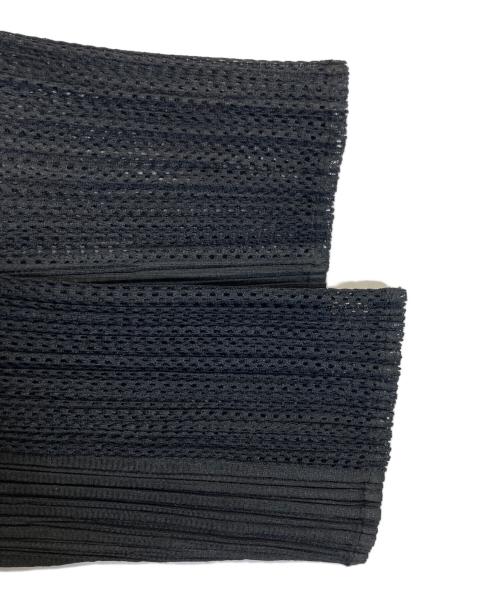 PLEATS PLEASE（プリーツプリーズ）PLEATS PLEASE (プリーツプリーズ) メッシュ切替プリーツカットソー ブラック サイズ:4の古着・服飾アイテム