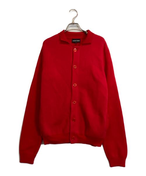EMPORIO ARMANI（エンポリオ アルマーニ）EMPORIO ARMANI (エンポリオ アルマーニ) ニットジャケット レッド サイズ:Mの古着・服飾アイテム