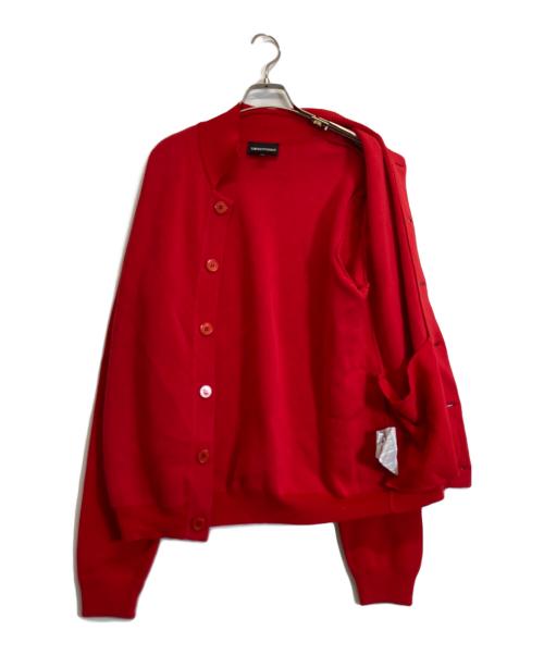 EMPORIO ARMANI（エンポリオ アルマーニ）EMPORIO ARMANI (エンポリオ アルマーニ) ニットジャケット レッド サイズ:Mの古着・服飾アイテム