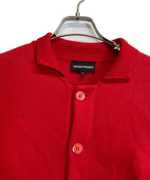 EMPORIO ARMANI（エンポリオ アルマーニ）EMPORIO ARMANI (エンポリオ アルマーニ) ニットジャケット レッド サイズ:Mの古着・服飾アイテム