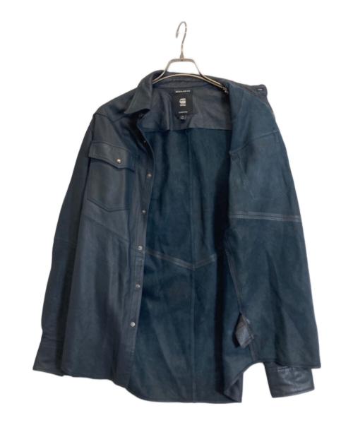 G-STAR RAW（ジースターロゥ）G-STAR RAW (ジースターロゥ) レザーシャツジャケット ネイビー サイズ:Mの古着・服飾アイテム