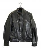 BOSSボス）の古着「レザージャケット」｜ブラック