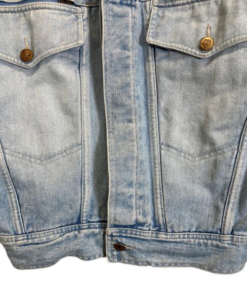 VERSACE（ヴェルサーチェ）VERSACE (ヴェルサーチェ) バック刺繍デニムジャケット インディゴ サイズ:Sの古着・服飾アイテム