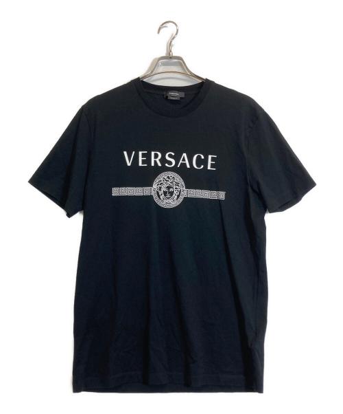 VERSACE（ヴェルサーチェ）VERSACE (ヴェルサーチェ) ロゴTシャツ ブラック サイズ:XLの古着・服飾アイテム