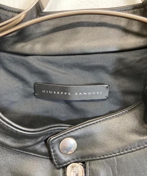 GIUSEPPE ZANOTTI（ジュゼッペザノッティ）GIUSEPPE ZANOTTI (ジュゼッペザノッティ) レザージャケット ブラック サイズ:XLの古着・服飾アイテム