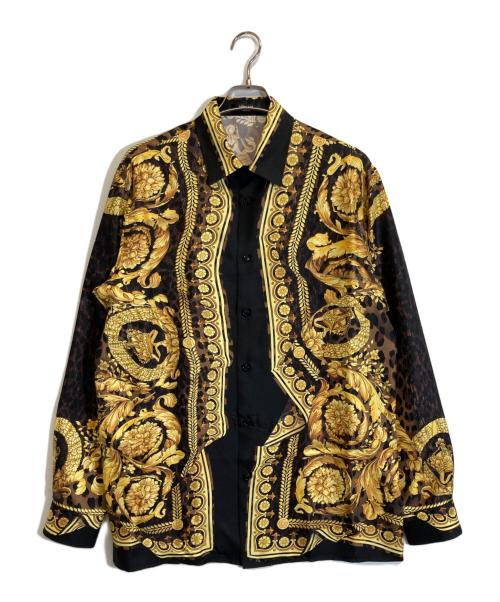 VERSACE（ヴェルサーチェ）VERSACE (ヴェルサーチェ) 総柄シャツ ブラック サイズ:48の古着・服飾アイテム