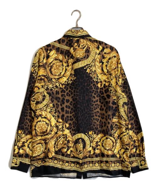 VERSACE（ヴェルサーチェ）VERSACE (ヴェルサーチェ) 総柄シャツ ブラック サイズ:48の古着・服飾アイテム