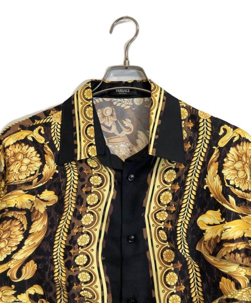 VERSACE（ヴェルサーチェ）VERSACE (ヴェルサーチェ) 総柄シャツ ブラック サイズ:48の古着・服飾アイテム