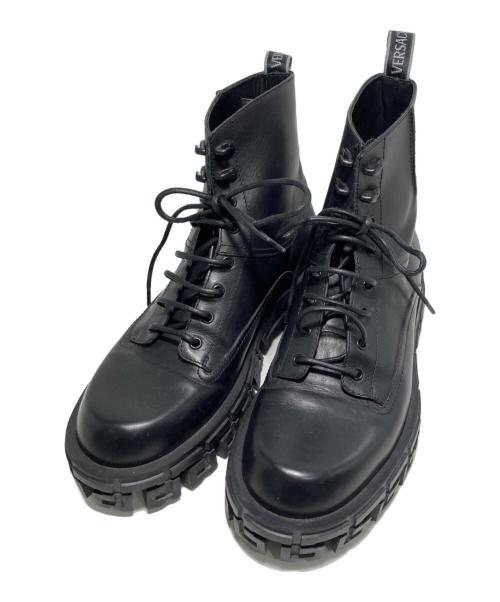 VERSACE（ヴェルサーチェ）VERSACE (ヴェルサーチェ) ブーツ ブラック サイズ:43の古着・服飾アイテム