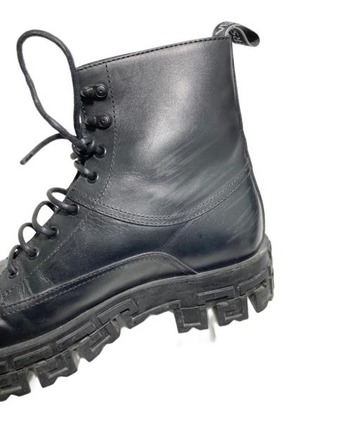 VERSACE（ヴェルサーチェ）VERSACE (ヴェルサーチェ) ブーツ ブラック サイズ:43の古着・服飾アイテム