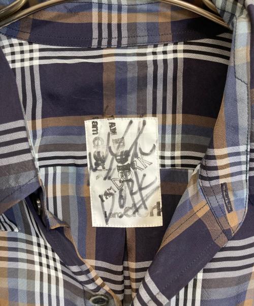 I am dork（アイアムドーク）I AM DORK (アイアムドーク) オーバーチェックシャツ ネイビー サイズ:ーの古着・服飾アイテム