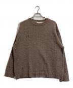 NONSAPIENSノンサピエンス）の古着「ダメージニット」｜ブラウン