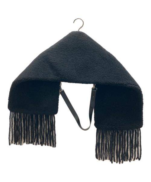 MaxMara（マックスマーラ）MaxMara (マックスマーラ) テディベアショールマフラー ブラックの古着・服飾アイテム