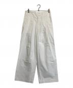 BECOME TREEビカムツリー）の古着「タックワイドパンツ」｜ホワイト