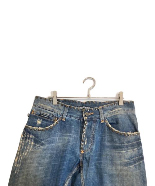 DOLCE & GABBANA（ドルチェ＆ガッバーナ）DOLCE & GABBANA (ドルチェ＆ガッバーナ) スタッズデニムパンツ インディゴ サイズ:48の古着・服飾アイテム