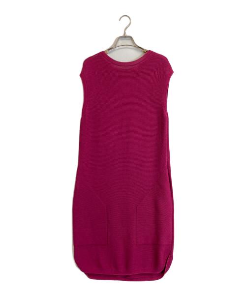 HERMES（エルメス）HERMES (エルメス) コットンシルクノースリーブニットワンピース ピンク サイズ:３４の古着・服飾アイテム