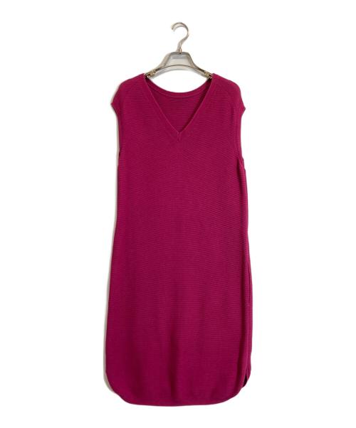 HERMES（エルメス）HERMES (エルメス) コットンシルクノースリーブニットワンピース ピンク サイズ:３４の古着・服飾アイテム