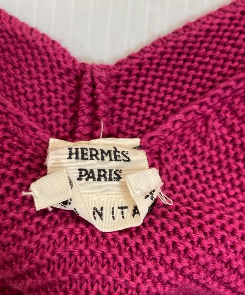 HERMES（エルメス）HERMES (エルメス) コットンシルクノースリーブニットワンピース ピンク サイズ:３４の古着・服飾アイテム
