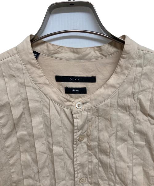 GUCCI（グッチ）GUCCI (グッチ) シルク混シャツ ブラウン サイズ:40の古着・服飾アイテム