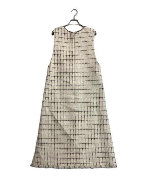 ANAYI（アナイ）ANAYI (アナイ) ノースリーブツイードワンピース ホワイト サイズ:Mの古着・服飾アイテム
