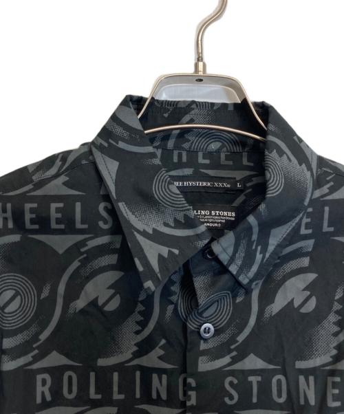 Thee Hysteric XXX（ジィ ヒステリックトリプルエックス）Thee Hysteric XXX (ジィ ヒステリックトリプルエックス) 総柄シャツ ブラック サイズ:Lの古着・服飾アイテム