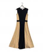 LANVIN en Bleuランバンオンブルー）の古着「ノースリーブニットワンピース」｜ベージュ