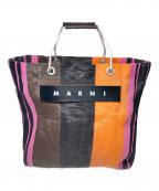 MARNIマルニ）の古着「フラワーカフェトートバッグ」｜ブラック