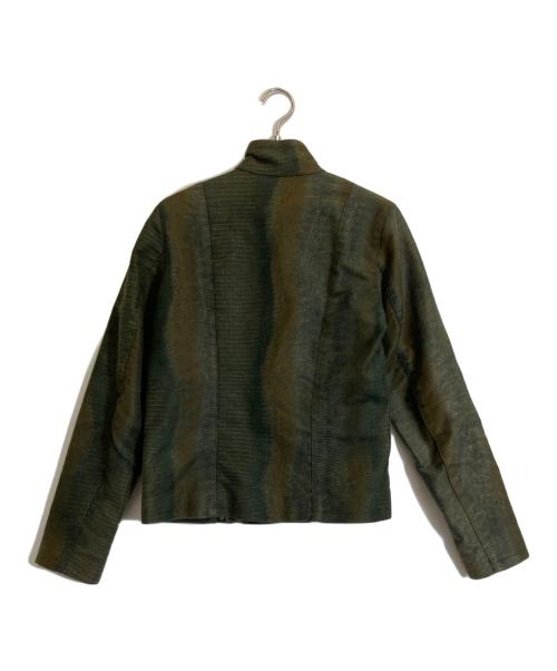 A.P.C.（アーペーセー）A.P.C. (アーペーセー) パイソン柄シングルライダースジャケット グリーン サイズ:Sの古着・服飾アイテム