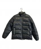 A BATHING APEア ベイシング エイプ）の古着「カウレザーWジップダウンジャケット」｜ブラック