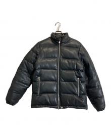 A BATHING APE（ア ベイシング エイプ）の古着「カウレザーWジップダウンジャケット」｜ブラック