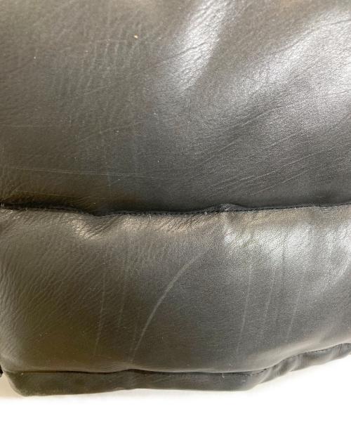 A BATHING APE（ア ベイシング エイプ）A BATHING APE (ア ベイシング エイプ) カウレザーWジップダウンジャケット ブラック サイズ:Mの古着・服飾アイテム