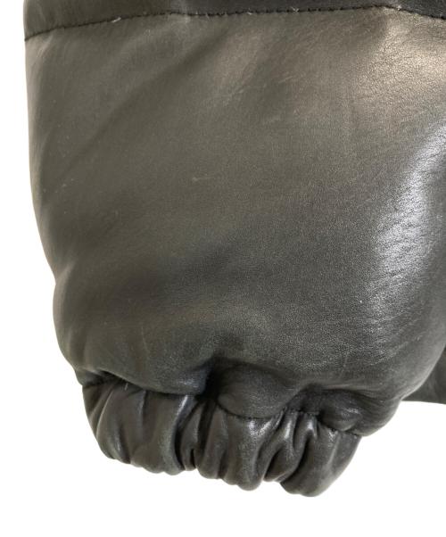 A BATHING APE（ア ベイシング エイプ）A BATHING APE (ア ベイシング エイプ) カウレザーWジップダウンジャケット ブラック サイズ:Mの古着・服飾アイテム