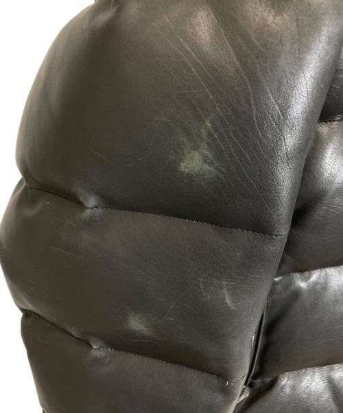 A BATHING APE（ア ベイシング エイプ）A BATHING APE (ア ベイシング エイプ) カウレザーWジップダウンジャケット ブラック サイズ:Mの古着・服飾アイテム