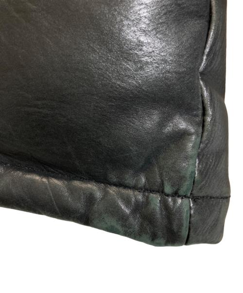 A BATHING APE（ア ベイシング エイプ）A BATHING APE (ア ベイシング エイプ) カウレザーWジップダウンジャケット ブラック サイズ:Mの古着・服飾アイテム