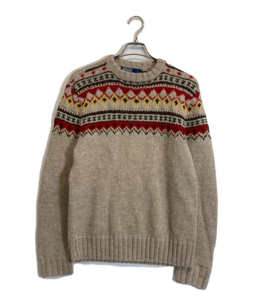 POLO RALPH LAUREN（ポロ・ラルフローレン）POLO RALPH LAUREN (ポロ・ラルフローレン) フェアアイル柄ニット ブラウン サイズ:Sの古着・服飾アイテム