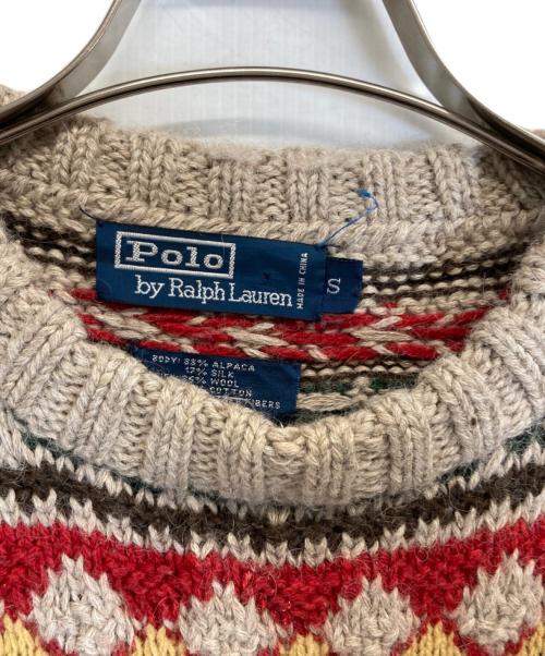 POLO RALPH LAUREN（ポロ・ラルフローレン）POLO RALPH LAUREN (ポロ・ラルフローレン) フェアアイル柄ニット ブラウン サイズ:Sの古着・服飾アイテム