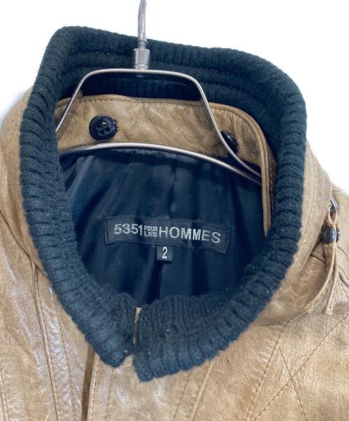 5351 pour les hommes（5351プールオム）5351 pour les hommes (5351プールオム) ラムレザージャケット ブラウン サイズ:2の古着・服飾アイテム