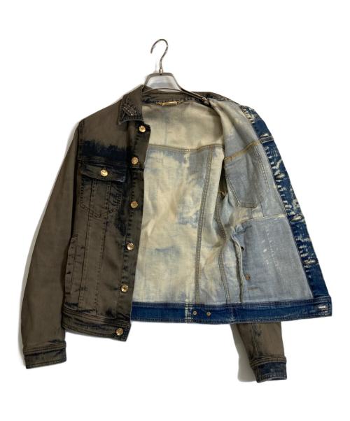 DOLCE & GABBANA（ドルチェ＆ガッバーナ）DOLCE & GABBANA (ドルチェ＆ガッバーナ) ビジューデニムジャケット ブラウン サイズ:44の古着・服飾アイテム