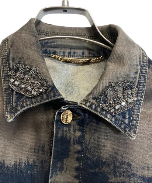 DOLCE & GABBANA（ドルチェ＆ガッバーナ）DOLCE & GABBANA (ドルチェ＆ガッバーナ) ビジューデニムジャケット ブラウン サイズ:44の古着・服飾アイテム