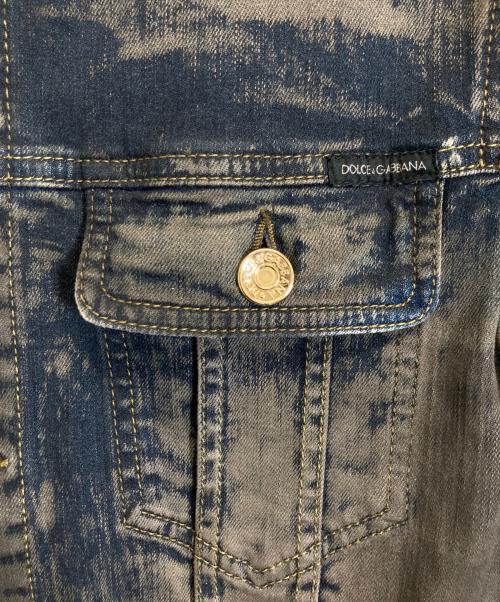 DOLCE & GABBANA（ドルチェ＆ガッバーナ）DOLCE & GABBANA (ドルチェ＆ガッバーナ) ビジューデニムジャケット ブラウン サイズ:44の古着・服飾アイテム