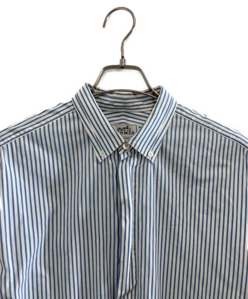 HERMES（エルメス）HERMES (エルメス) セリエボタン切替シャツ スカイブルー サイズ:-の古着・服飾アイテム