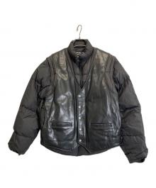 Schott（ショット）の古着「レザーベストドッキングダウンジャケット」｜ブラック
