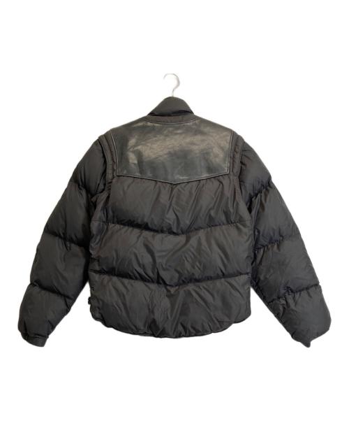 Schott（ショット）Schott (ショット) レザーベストドッキングダウンジャケット ブラック サイズ:Sの古着・服飾アイテム