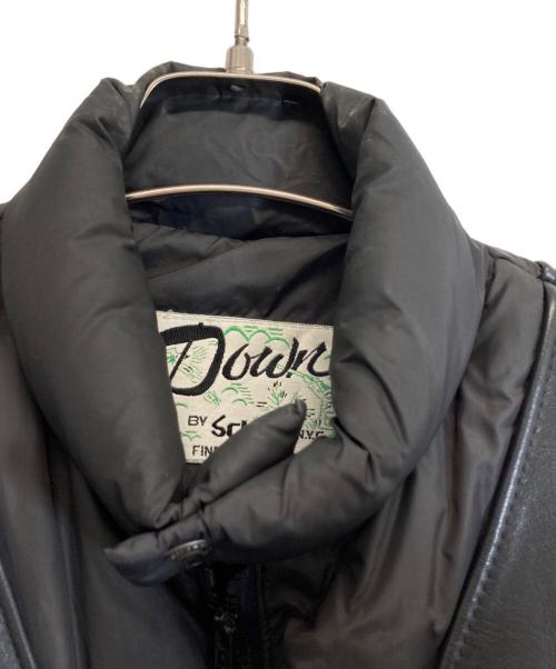 Schott（ショット）Schott (ショット) レザーベストドッキングダウンジャケット ブラック サイズ:Sの古着・服飾アイテム